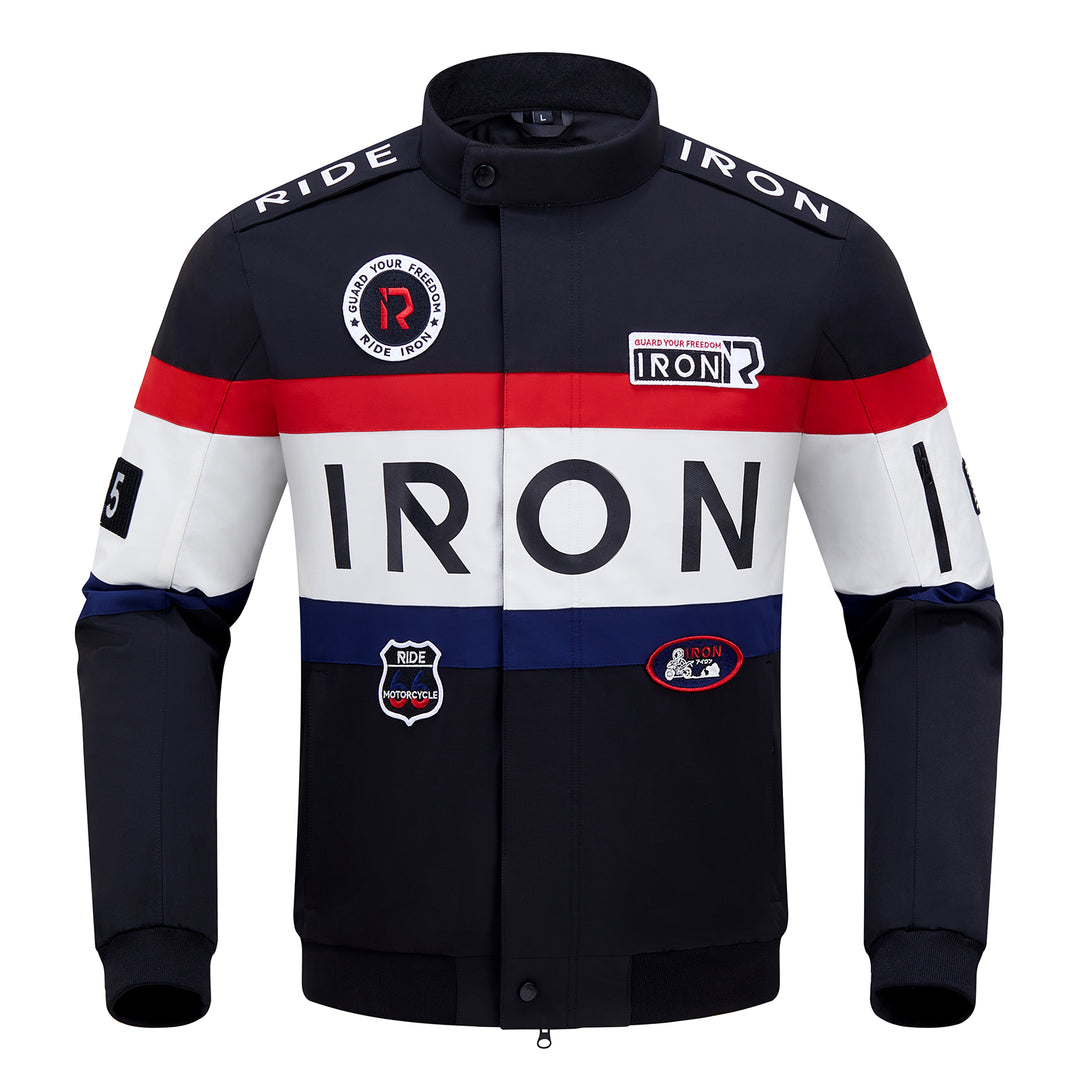 RIDEIRON Black Motorcycle jacket with removable liner