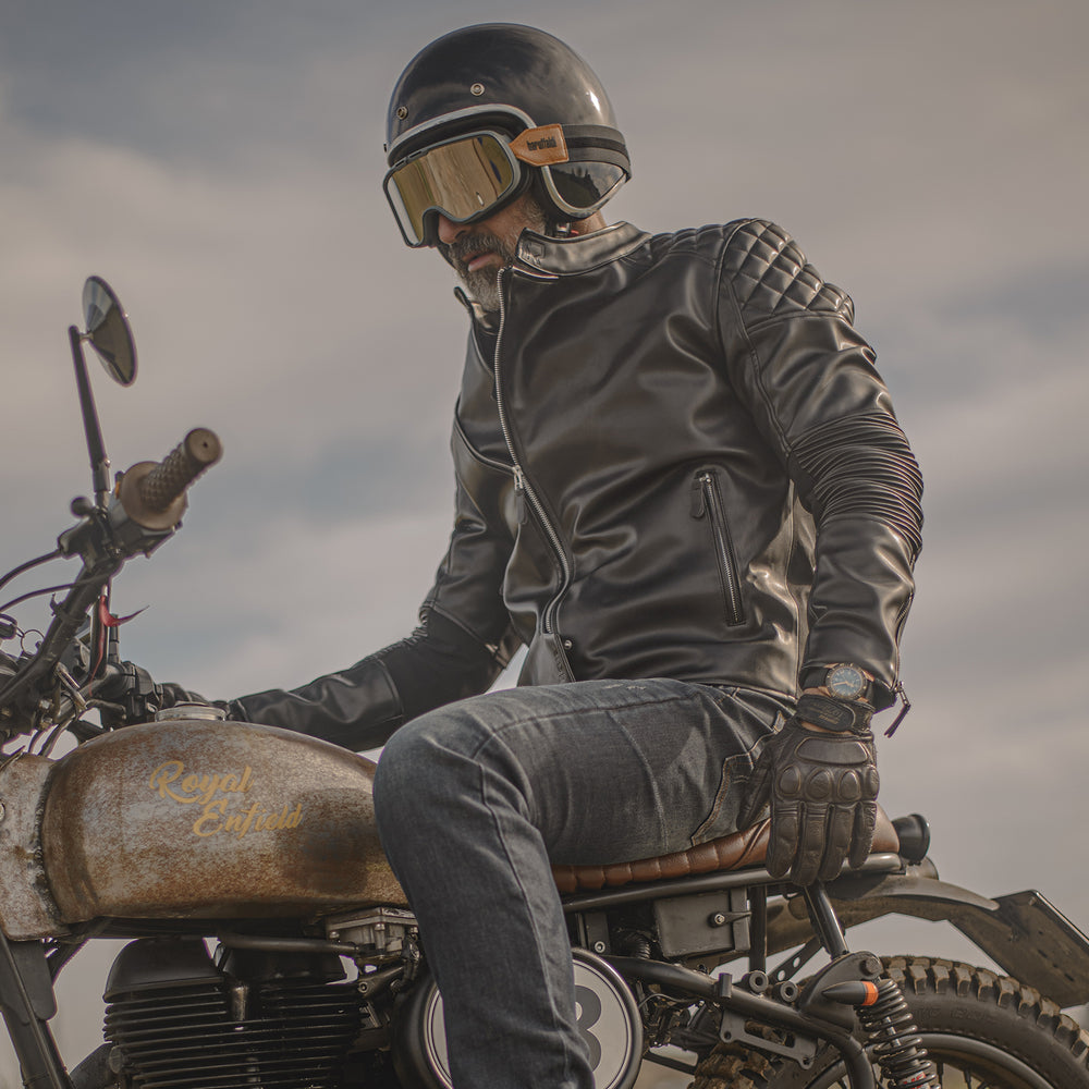 RIDEIRON Classic PU Leather Breathable Protective Riding Jacket