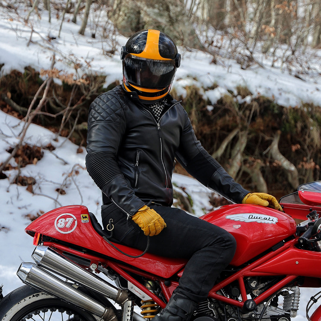RIDEIRON Classic PU Leather Breathable Protective Riding Jacket