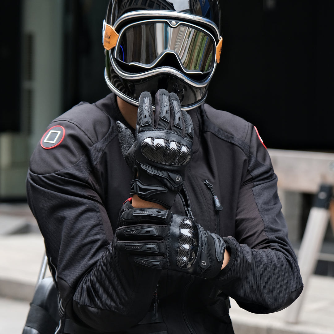 RIDEIRON Summer Ventilated Carbon Motorcycle Gloves | MG7001