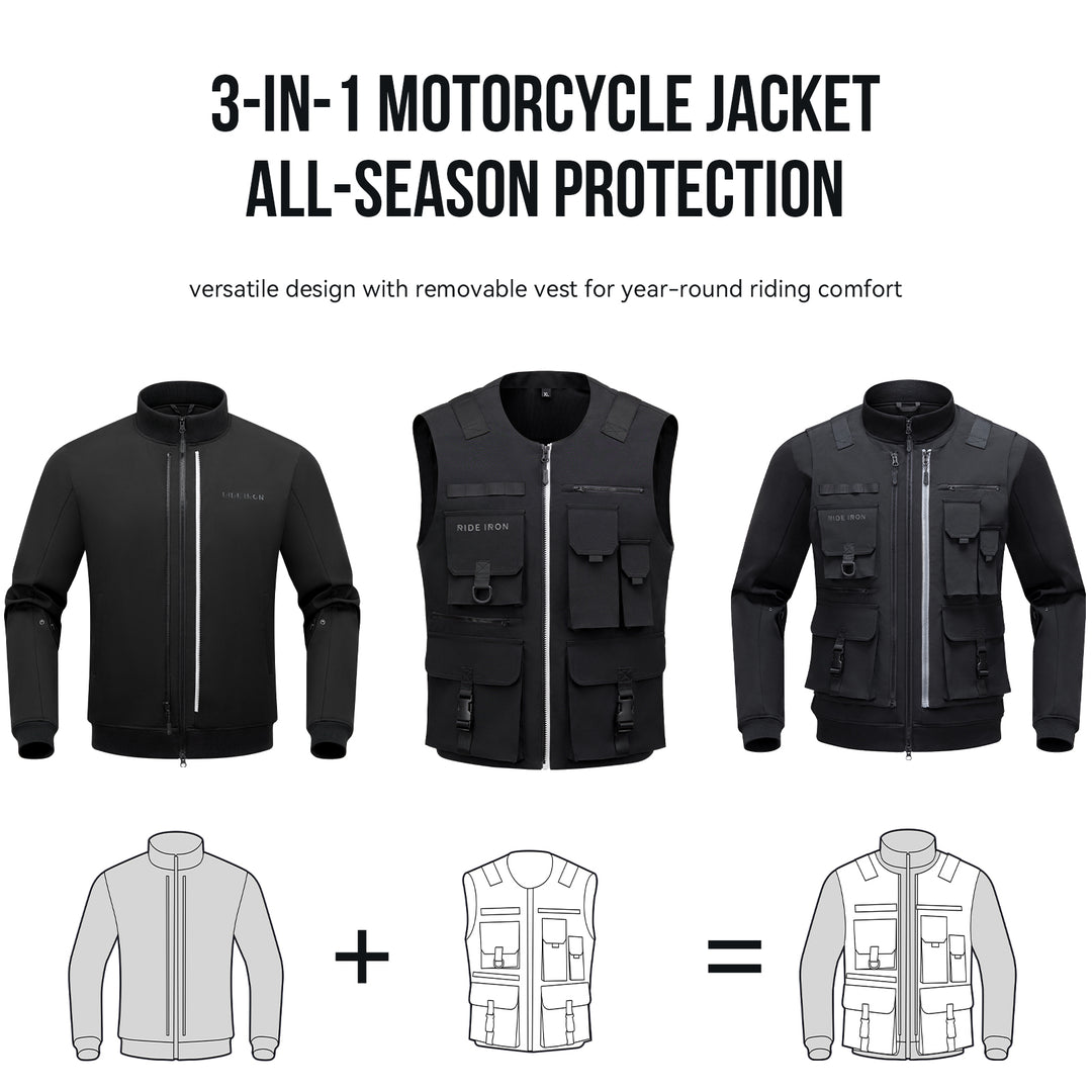 3-IN-1 MOTORCYCLE JACKET ALL SEASON PROTECTION