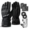 Black RIDEIRON heated gloves for motorcycle safety and comfort