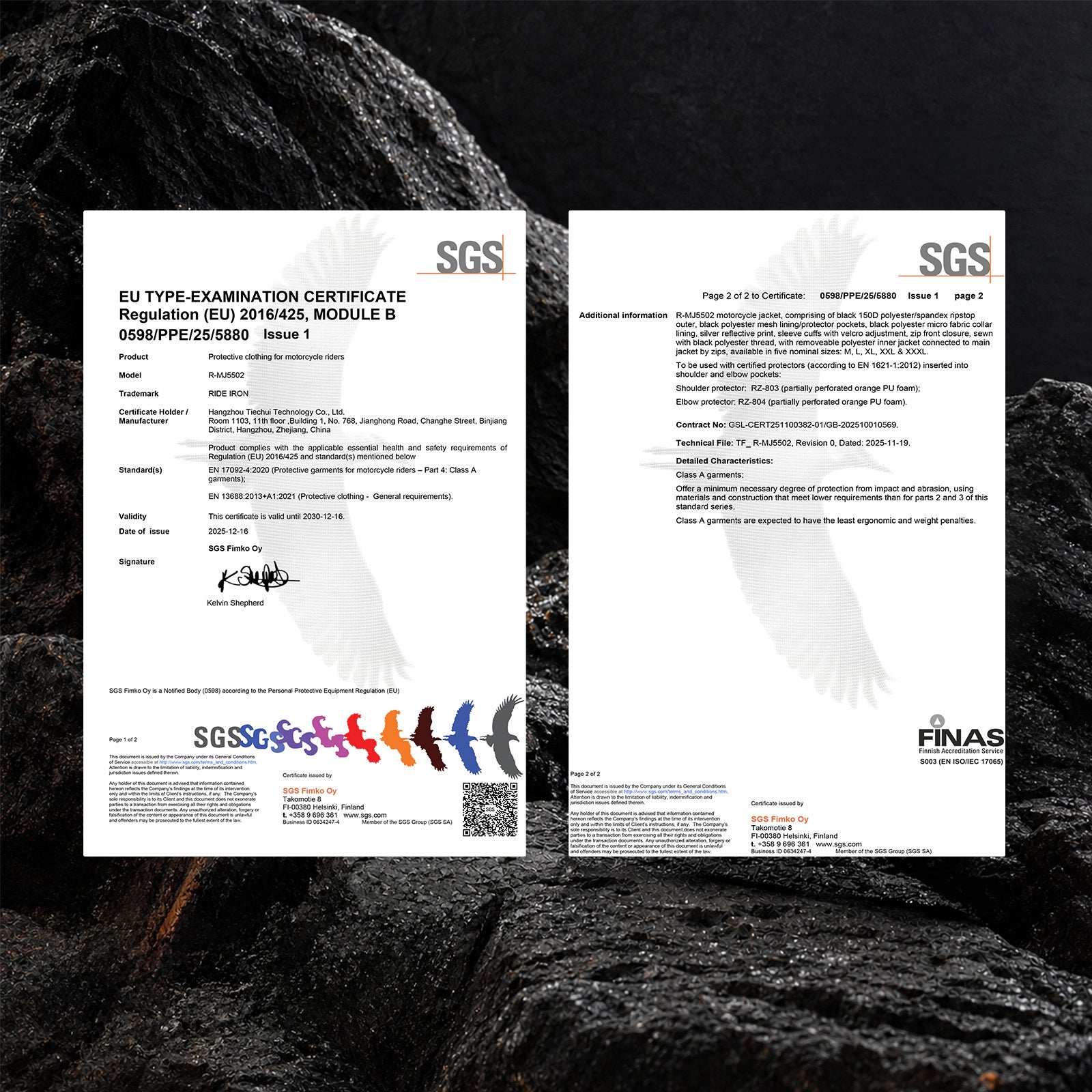 RIDEIRON CE certification