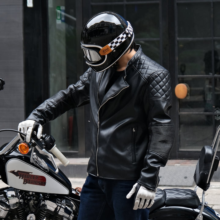 Classic PU Leather Breathable Riding Jacket