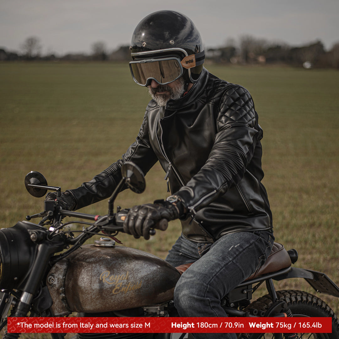 Classic PU Leather Breathable Protective Riding Jacket