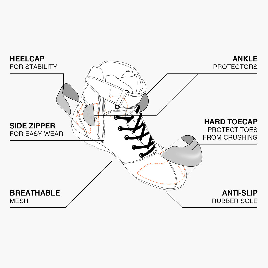 RIDEIRON Street Racing Motorcycle Riding Boots | MS6007