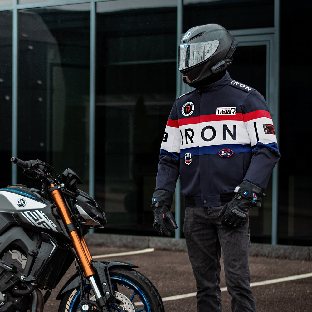 RIDEIRON CLASSIC BLACK MORTORCYCLE RIDING JACKET