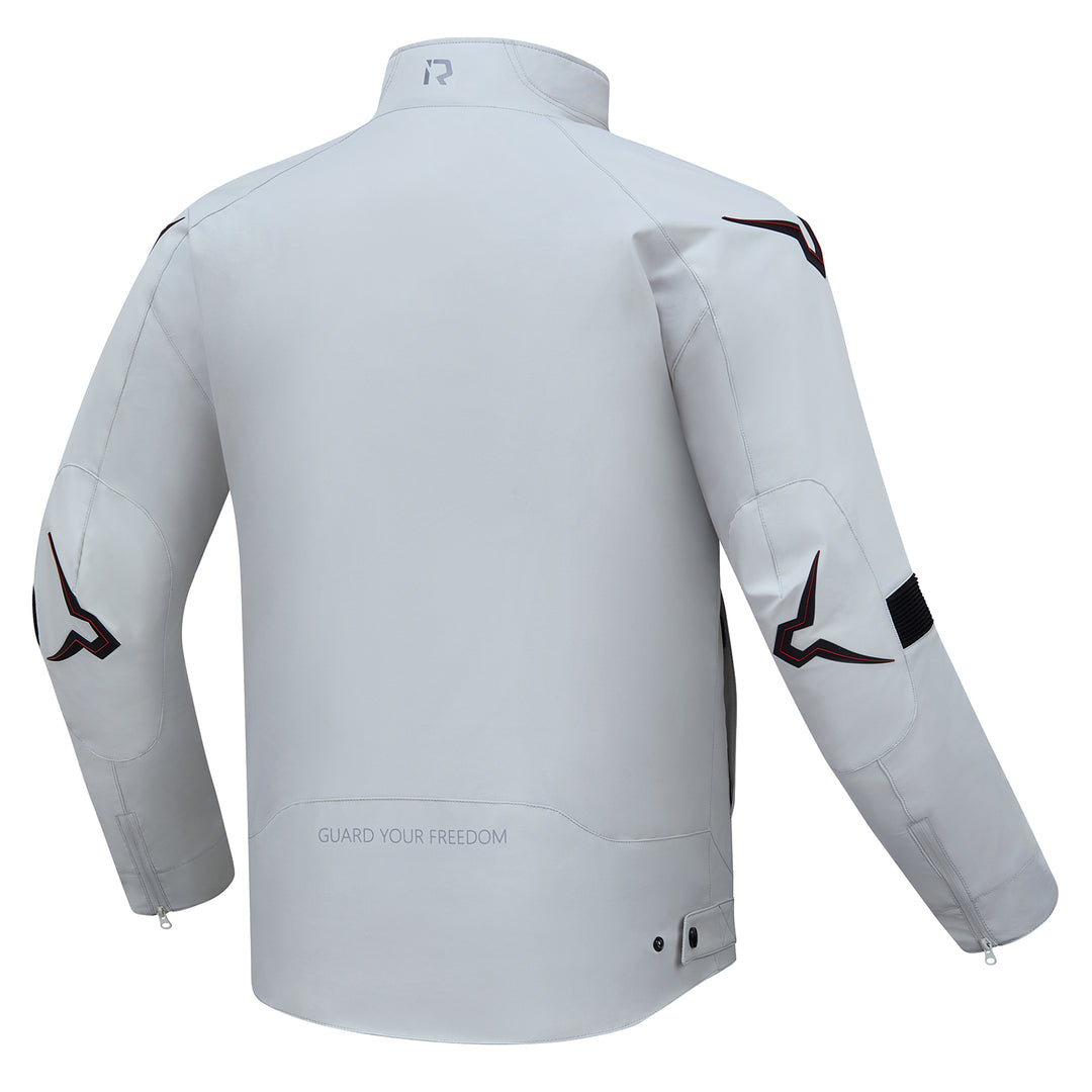 RIDEIRON Water-repellent white motorcycle jacket