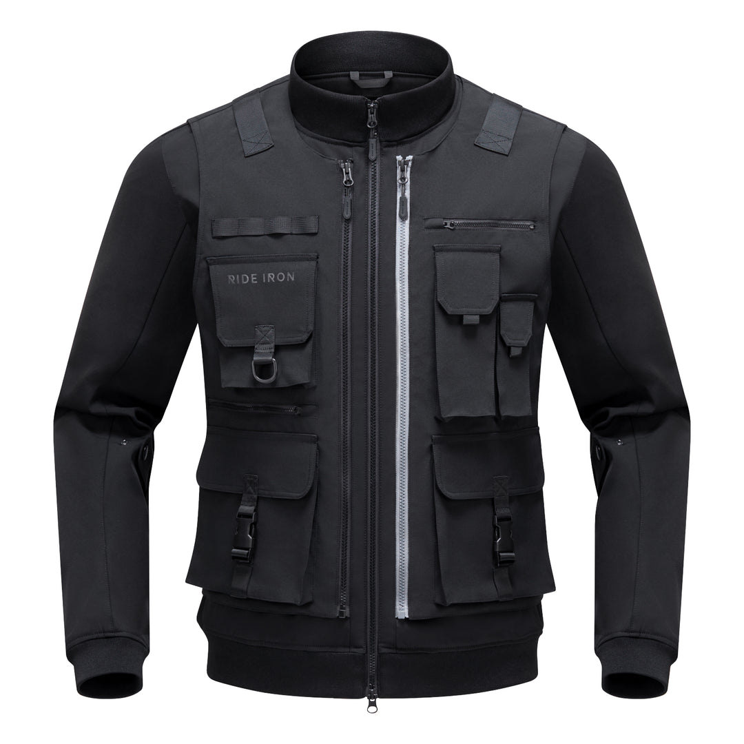 RIDEIRON all-season motorcycle jacket with detachable vest