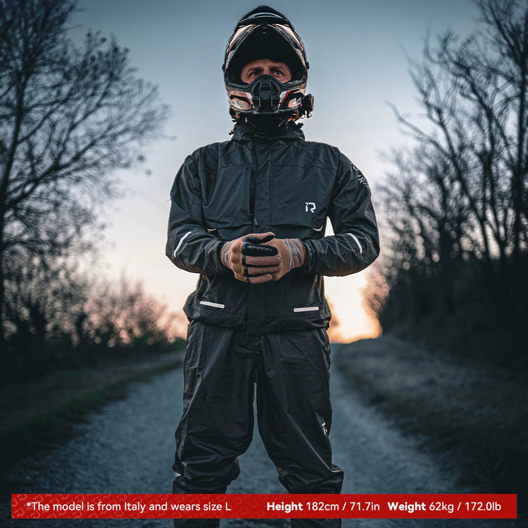 Waterproof Breathable Hooded Motorcycle Rain Suit