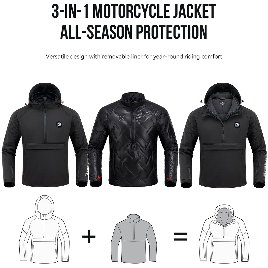 RIDEIRON CE Protective 2-in-1 Leisure Motorcycle Jacket | JK006