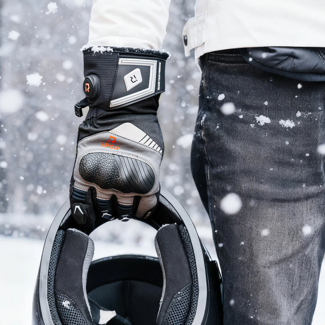 RIDEIRON Winter Waterproof Rechargeable Smart Heated Motorcycle Gloves | MG7501H