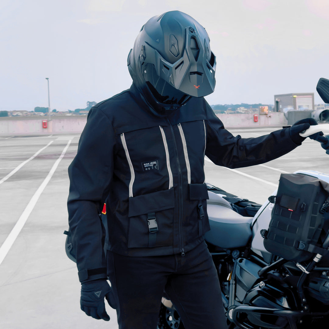 mens motorcycle jacket with airflow features