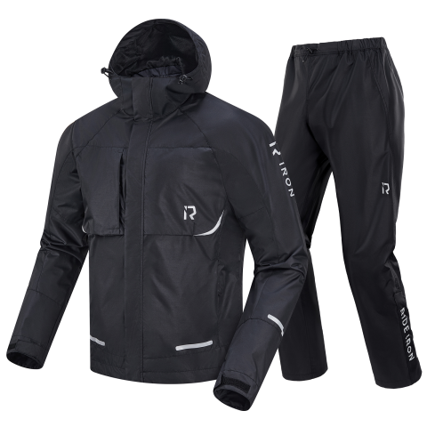 RIDEIRON Traje de Lluvia para Moto Impermeable y Transpirable con Capucha | MJ5005