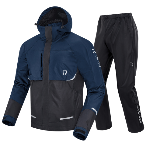RIDEIRON Traje de Lluvia para Moto Impermeable y Transpirable con Capucha | MJ5005