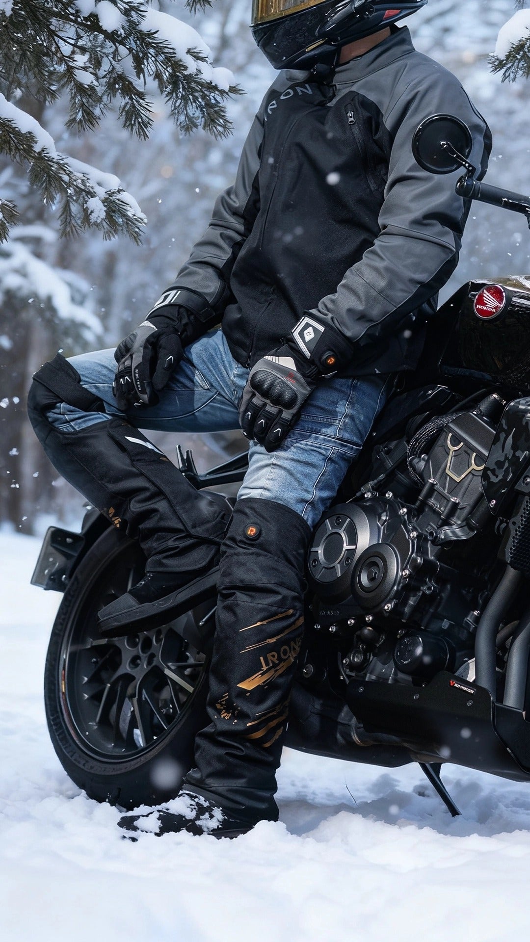 motorcycle heated gloves and knee pads