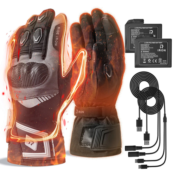 RIDEIRON Winter Waterproof Rechargeable Smart Heated Motorcycle Gloves | MG7501H